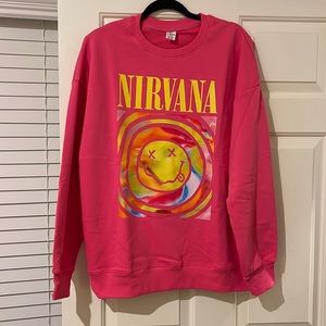 Hot pink Nirvana oversized sweatshirt size 2xl brand new out of package